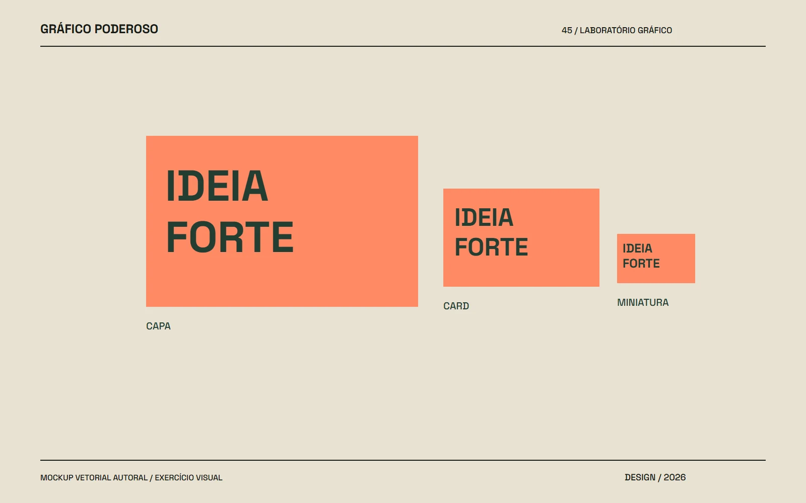 Mockup vetorial autoral: Capa de conteúdo: hierarquia que funciona em miniatura
