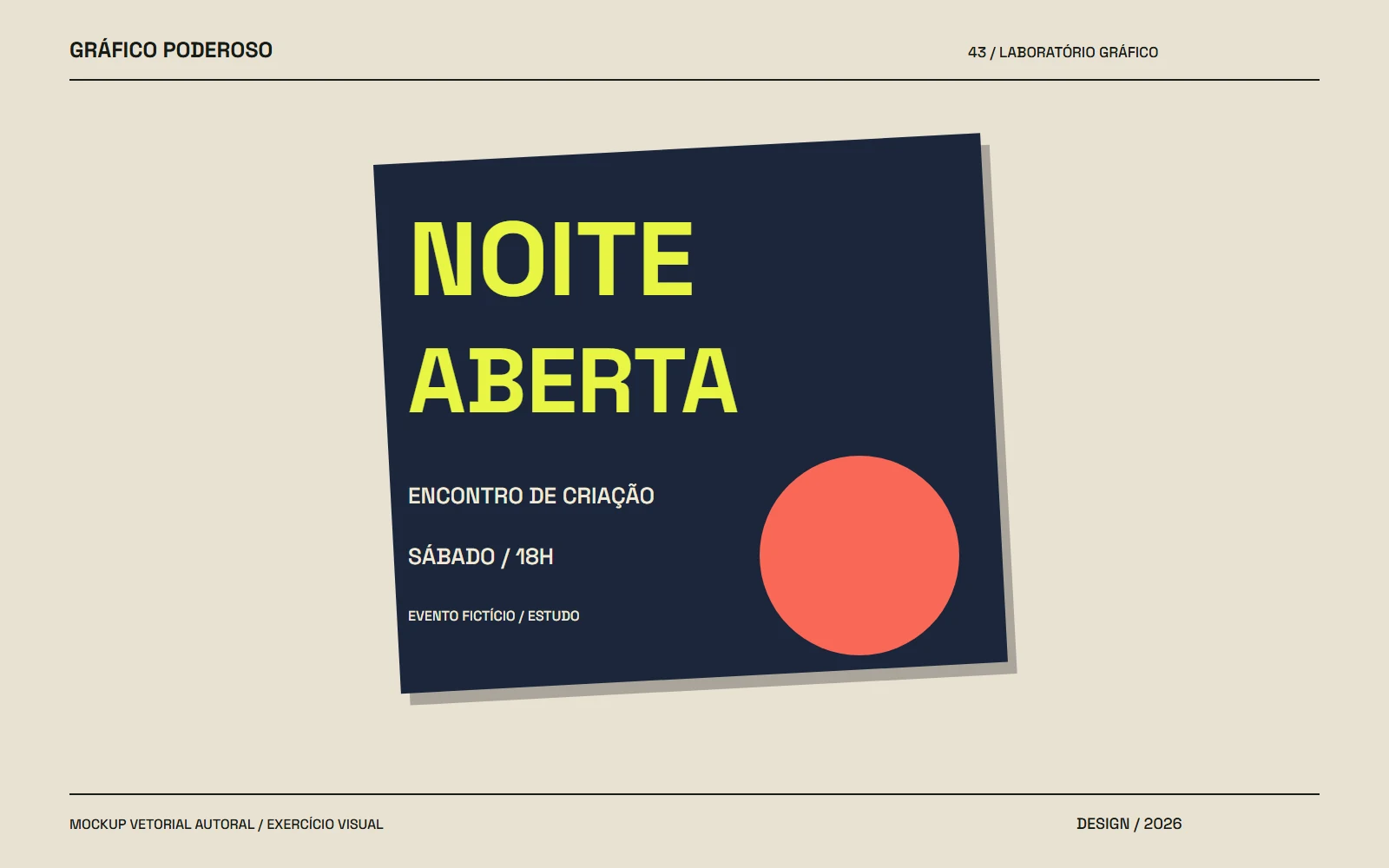 Mockup vetorial autoral: Cartaz de evento: tipografia que ocupa a rua