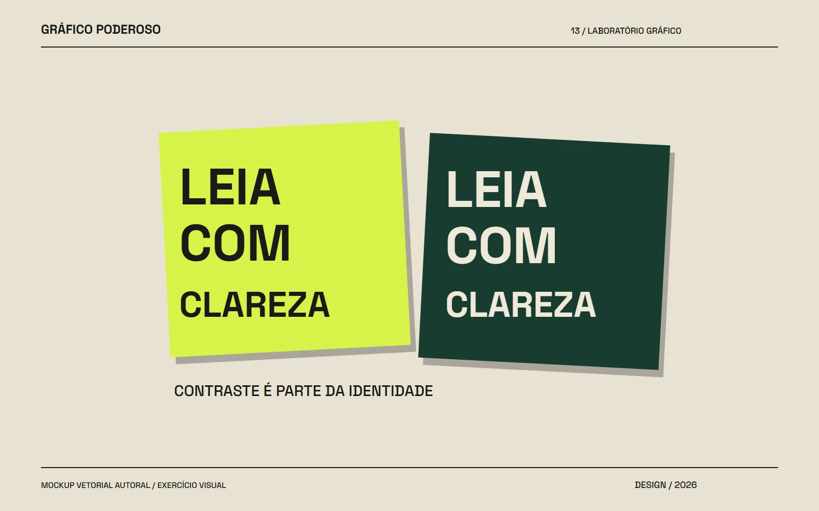 Mockup vetorial autoral: Contraste acessível: uma identidade ousada que dá para ler