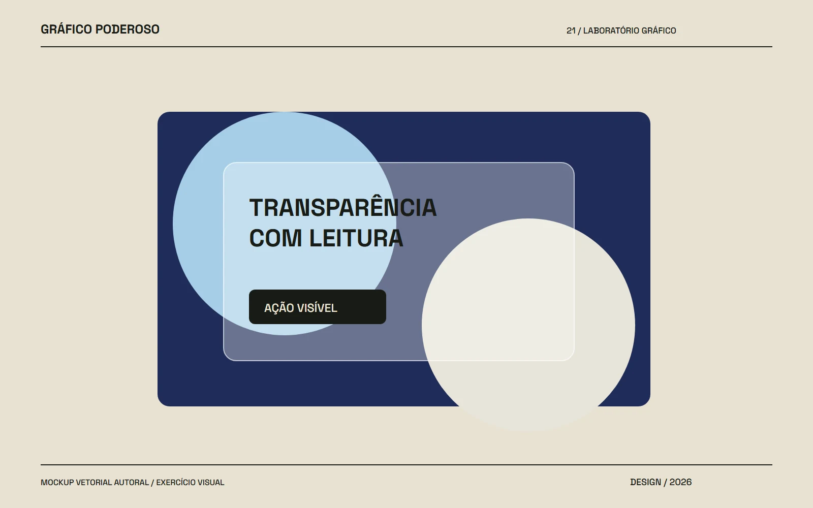 Mockup vetorial autoral: Interface de vidro: transparência com leitura de verdade