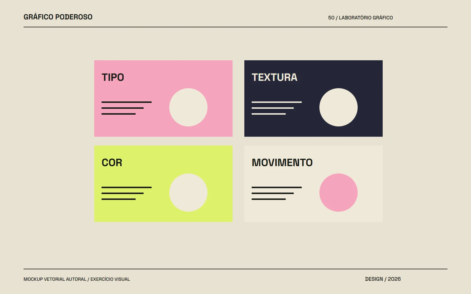 Mockup vetorial autoral: Laboratório visual 2026: tendências em um projeto autoral