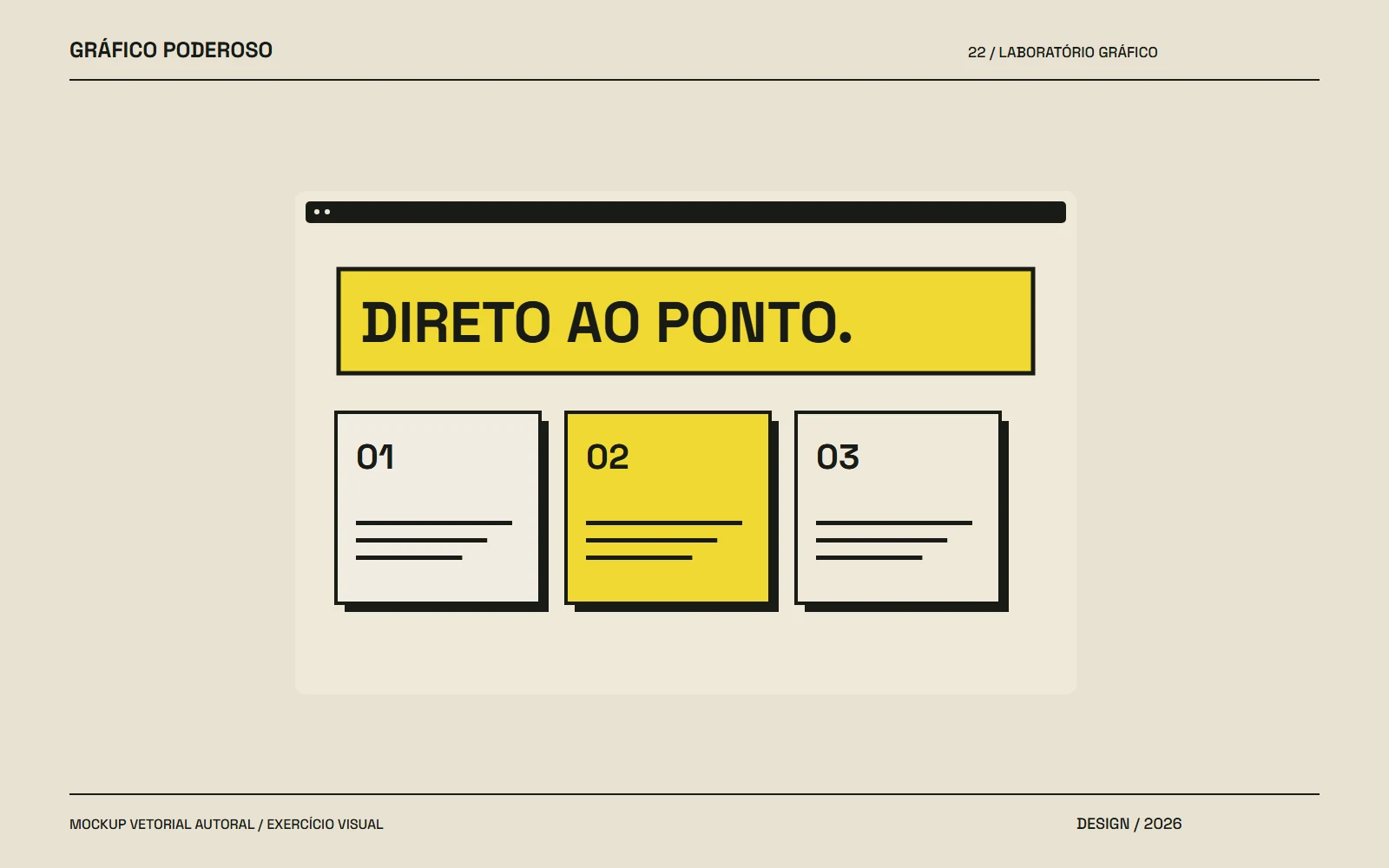 Mockup vetorial autoral: Neobrutalismo em landing pages: impacto sem atrapalhar