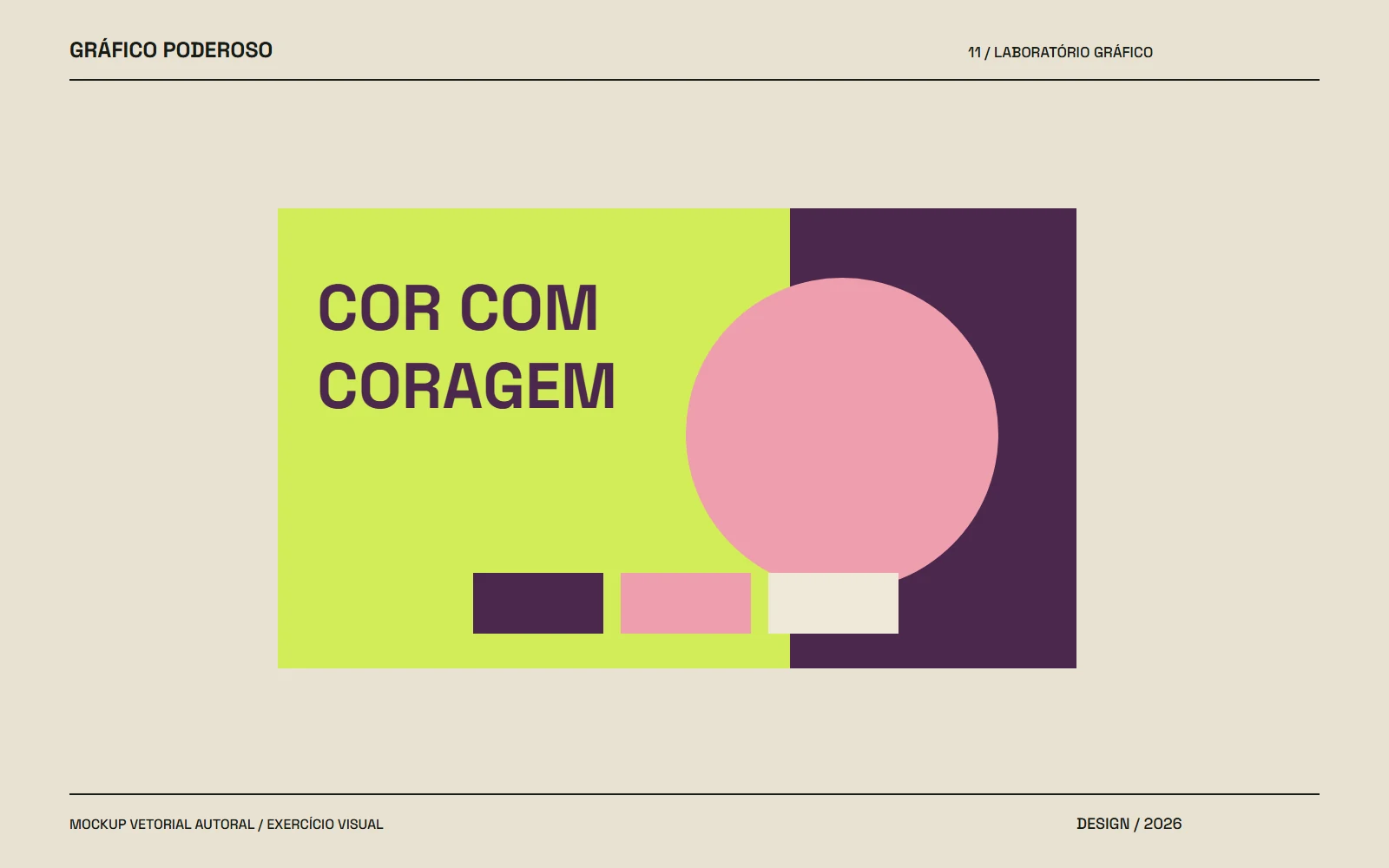 Mockup vetorial autoral: Paletas inesperadas: combine cores por função, não por sorte