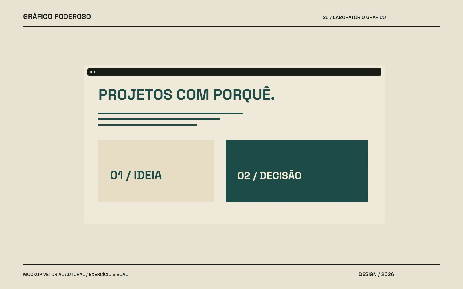 Mockup vetorial autoral: Portfólio de design: mostre decisões, não só telas bonitas