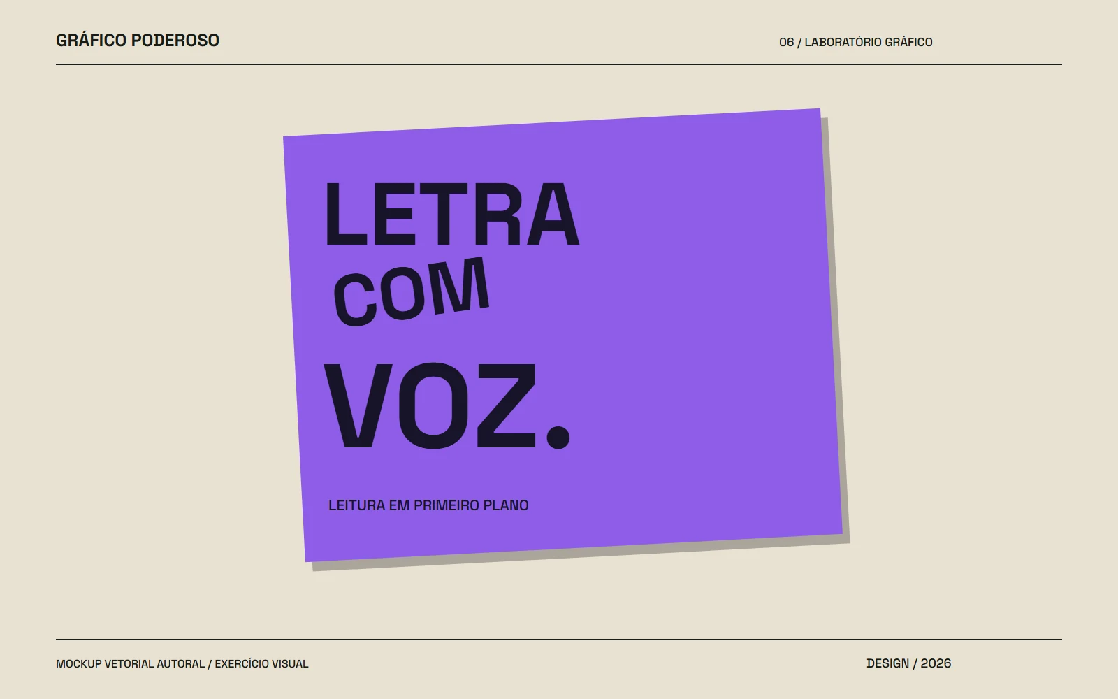 Mockup vetorial autoral: Tipografia expressiva: personalidade com leitura clara