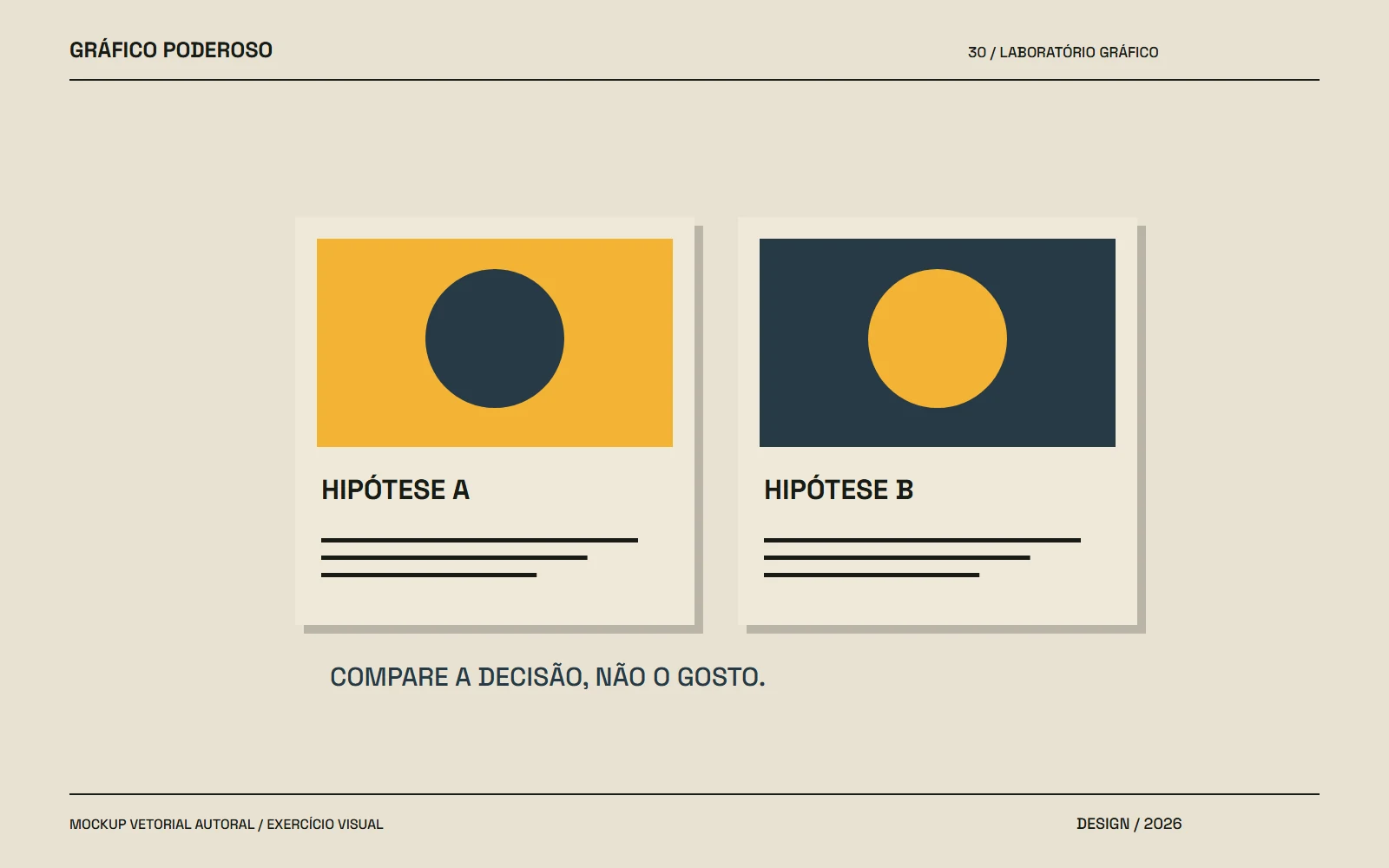 Mockup vetorial autoral: Variantes criativas: teste uma hipótese por vez